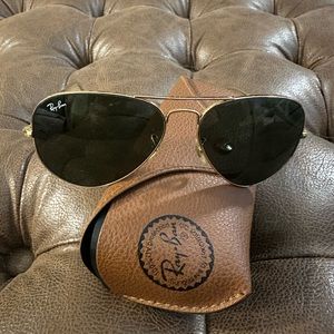 Women’s Ray Bans Green/ Gold 55cn Aviator sunglasses